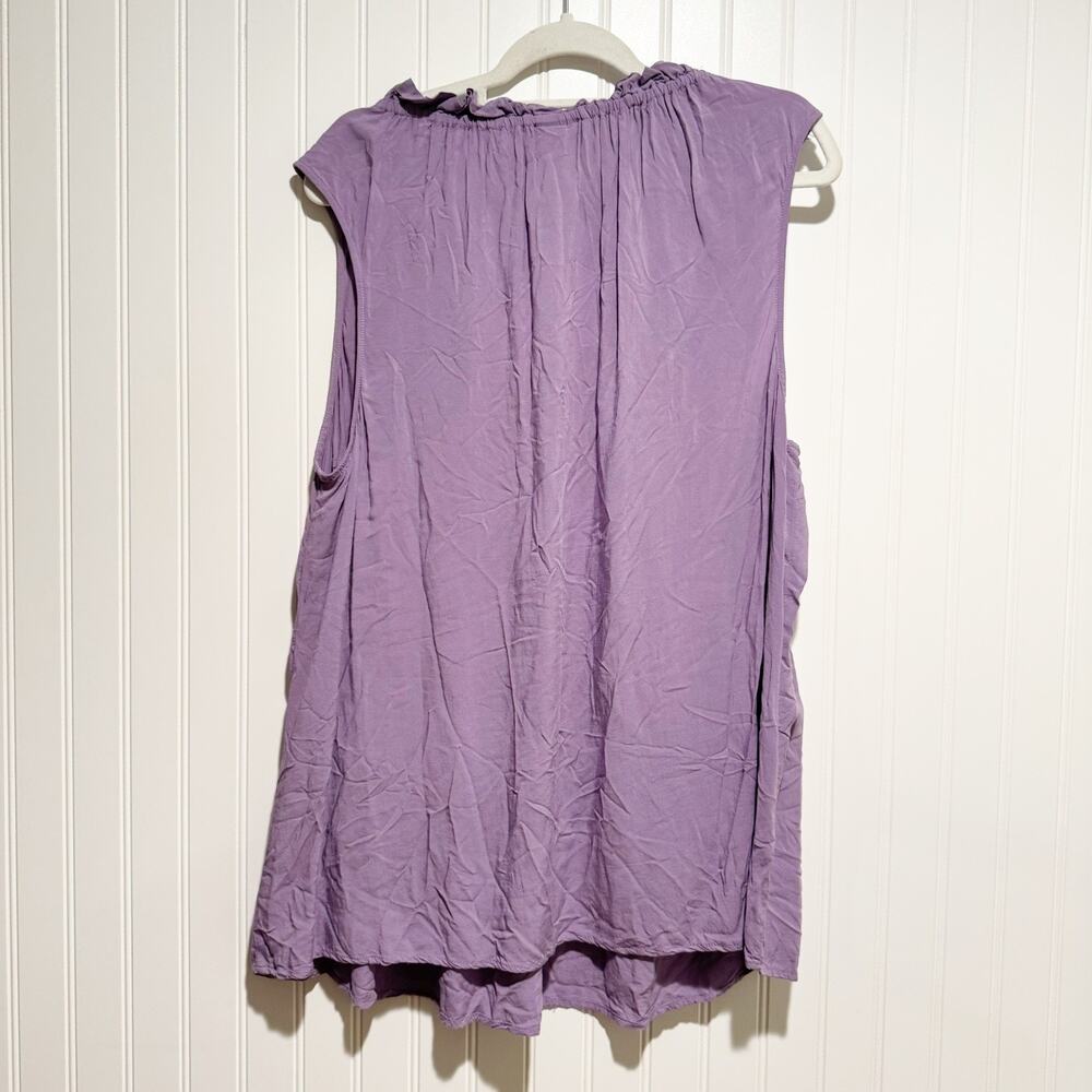Torrid Purple Challis Pintucked Blouse Sleeveless Lightweight Springy Size 2X - Picture 6 of 6